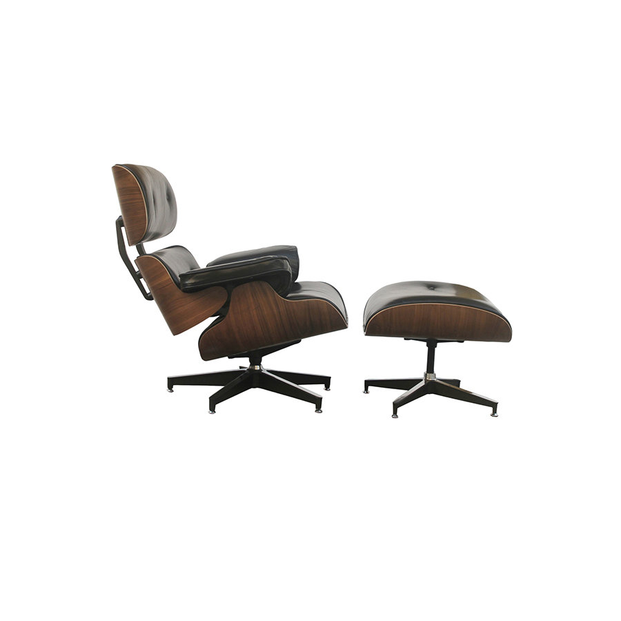 Кожаное кресло Eames lounge chair с подставкой для ног купить в интернет  магазине ЛОФТ-СКЛАД. Цена - 112 700 руб. | 4 Ножки.ру