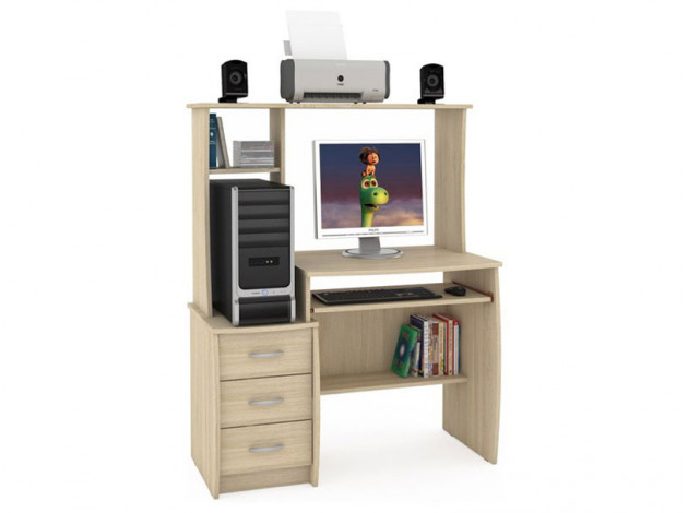 Компьютерный стол с надстройкой для принтера